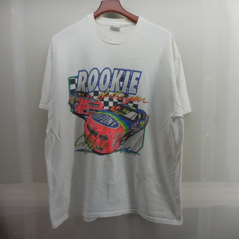 Vintage Jeff Gordon 1994 Rookie of the Year NASCAR T-Shirt Hanes XXL White 24